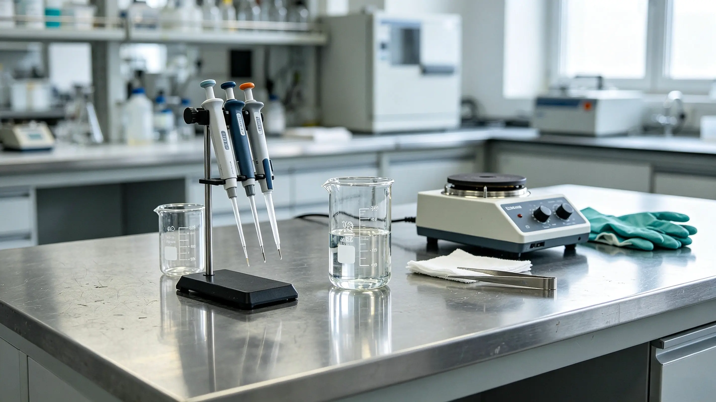 Stainless steel lab countertops in daily lab use