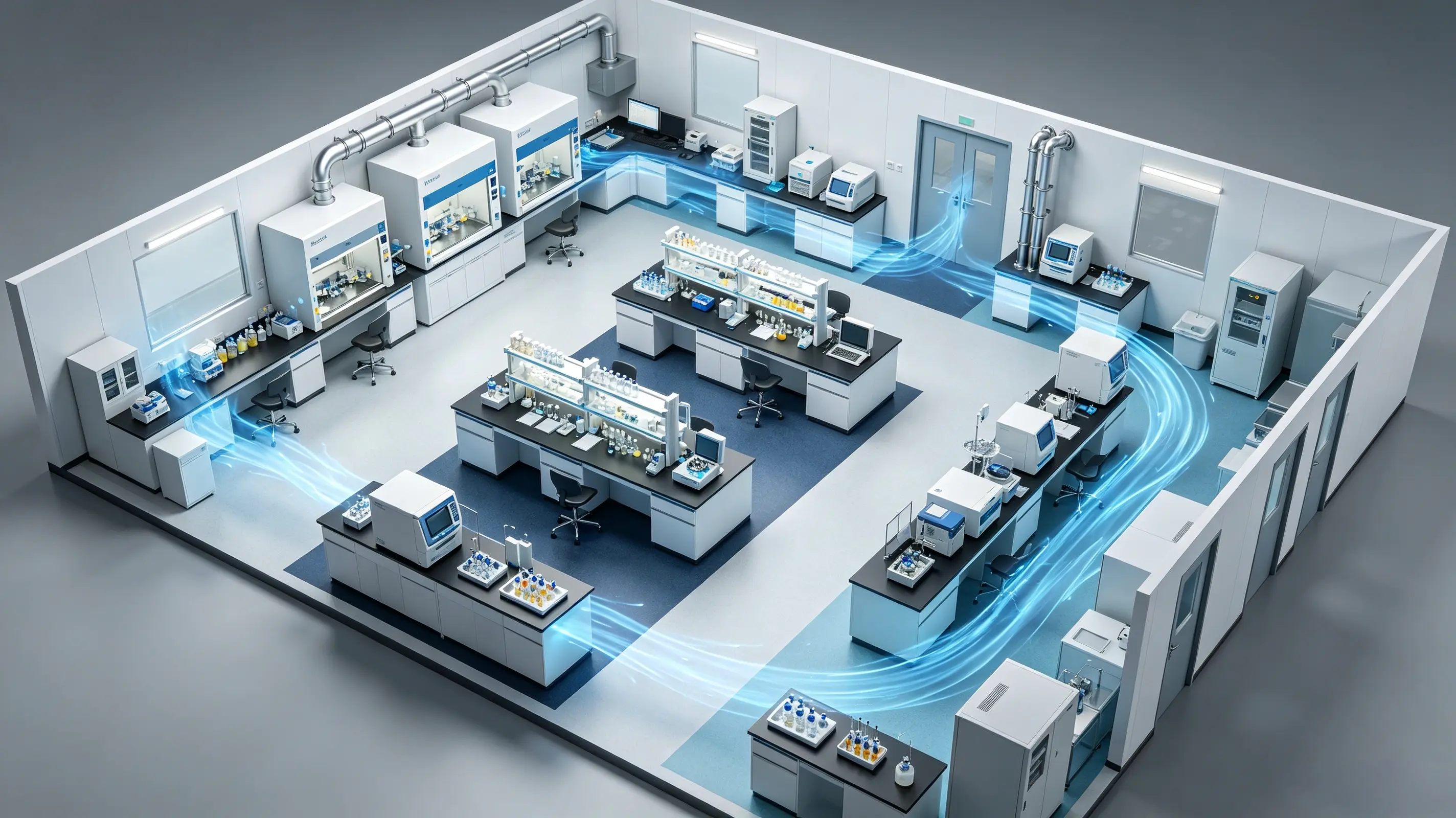 Custom molecular biology PCR lab turn‑key project, laboratory furniture solution Custom molecular biology PCR lab turn‑key project, laboratory furniture solution